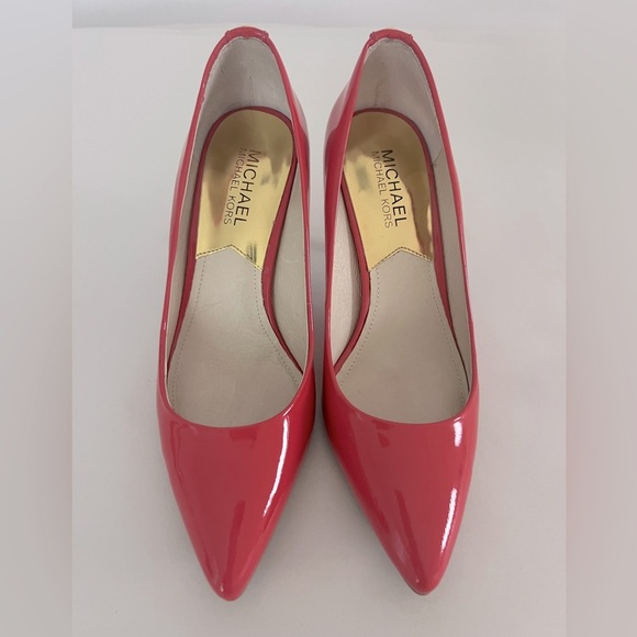 MICHAEL Michael Kors MK- Flex Coral Reef Red Patent Leather Mid Heel Pumps 6.5 - Picture 2 of 10